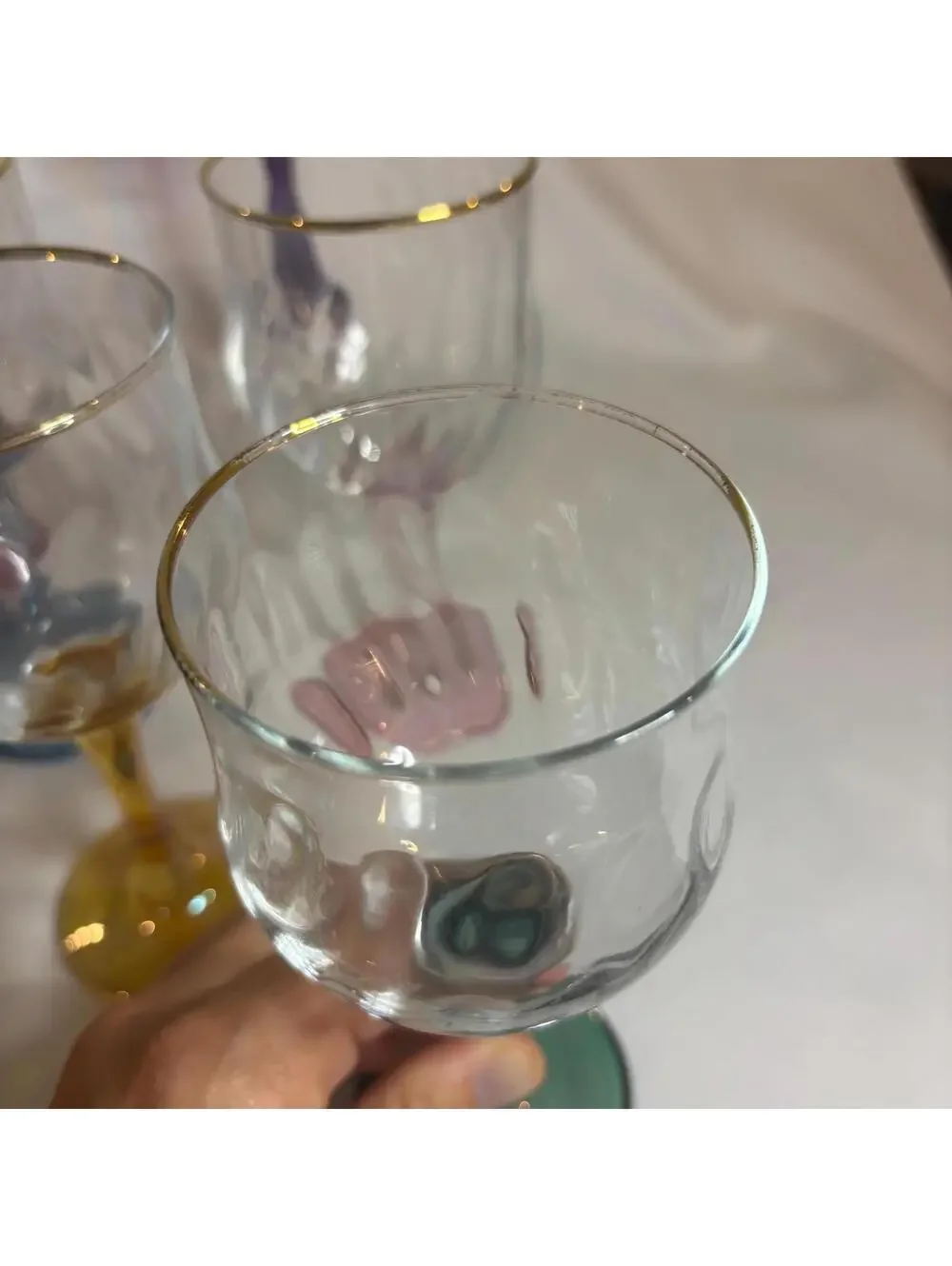Multicolor Stemmed Glasses - set of six
